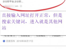 直接输入网址打开正常,但是搜索关键词,进入就是其他网站